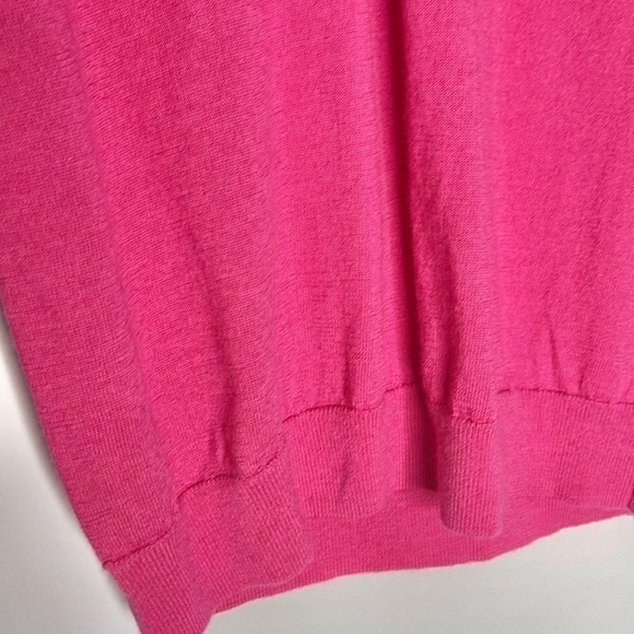 GAP Fuchsia Extra Fine Merino Wool V-neck Sweater US M - Picture 4 of 5